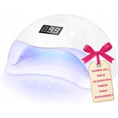 LALILL UV LED Lamp for Nails 48 W – White, Nail Dryer – Nail Lamp for All Gel Polish Polish, Hybrid – 10/30/60/99s Timer, Infrared Sensor, LCD Display – Curing, Nail Modeling, Manicure