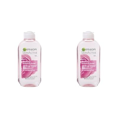Garnier Natural Rose Water Toner Sensitive Skin 200ml (Packaging May Vary) (Pack of 2)