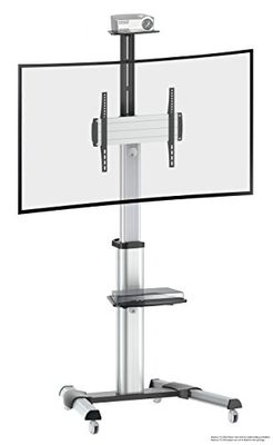 RICOO TV-Stativ Rullbart Höjdjusterbart för 40-75 Tum, Med Hjul FS0444, Upp Till 50 kg, Max. VESA 400 x 400 mm, TV-Fötter