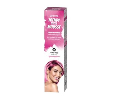 Venita - Mousse Colorante Trendy - Application Facile - Formule Douce Sans Ammoniaque - 11 Couleurs Fantaisie Disponibles - Unisexe - Couleur Vive et Durable - Candy Pink - 75 ml