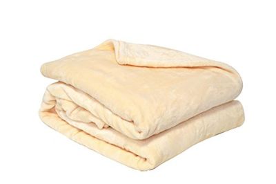 Elfenben polyesterfleecefilt 220 x 240 cm - POYET MOTTE - MICROFLANELL Range