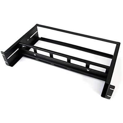 StarTech.com Conjunto Kit de trilhos DIN 2U para Rack padrão de 19 polegadas, calha DIN ajustável montado em Rack armário armação com calhas Top Hat Mini G, 12,5 kg de capacidade (ADJDINKIT)