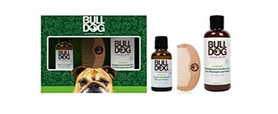 Bulldog Skincare Kit Con Peine, Aceite, Champú Para Barba 2 En 1, Blanco, 230 ml más Peine