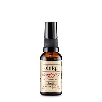 OLEIQ Jordgubbsfröolja. Hudvårdsolja för fastare och mer levande hud. Vegan naturkosmetik för kvinnor och män. Storlek 30 ml