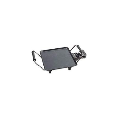 Bestron Piastra elettrica per grigliare, Plancha piastra con rivestimento antiaderente, divertimento alla griglia per un massimo di 2 persone, colore: nero