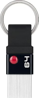 EMTEC - Chiavetta USB 3.2 Nano Ring T100 Capacità 64 GB, 64 GB - Compatibilità universale USB 3.0 - ECMMD64GT103 - Design esclusivo con anello portachiavi - Ultra sottile, senza cappuccio
