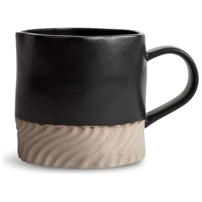 ByOn Swirl Teacup Mug Made of Stoneware in Brown with Black Accents, 0.38 L, 5283907701