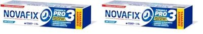 Novafix - Pro3 Sin Sabor - Fijación ultrafuerte - Crema adhesiva dentaduras postizas - 70 g (Paquete de 2)