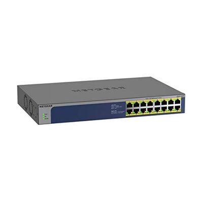 NETGEAR GS516PP Switch de Red Gigabit Ethernet no gestionable de 16 Puertos de Alta Potencia PoE+ (260W), Montaje en Bastidor o sobremesa