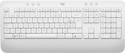 Logitech Signature K650 Wireless Keyboard with Wrist Rest, AZERTY Belgian - White