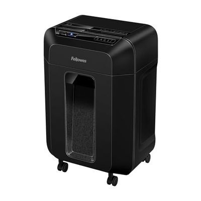 Fellowes Distruggi documenti AutoMax 90M a miniframmento, 90 fogli in modalità automatica, 9 fogli manuale, per casa e piccolo ufficio, cestino da 17 litri, modalità riposo, sicurezza P4, nero