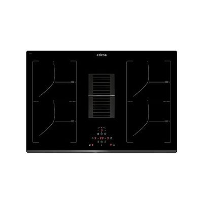 Edesa Placa de Inducción EIT-7422 DD B Campana Extractora Integrada Panel de Control Touch Potencia Total 9 kW Máxima Extracción 199m3/h Motor Brushless Grandes Funciones Acabado Color Negro