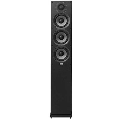 ELAC Debut 2.0 Haut-Parleur sur Pied F5.2, boîtier pour écouter de la Musique sur Une chaîne stéréo, système de Son Surround 5.1, Son Excellent, Haut-Parleur à 3 Voies, Noir décoré