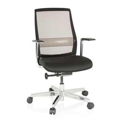 hjh OFFICE FOUNTAINE PRO 657661 professionele bureaustoel zwart draaistoel ergonomisch met zelfherstellende netrug