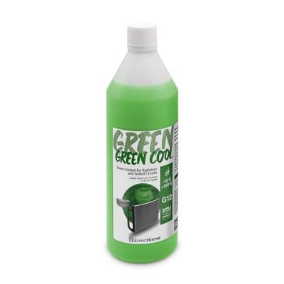 ErrecHome Green Cool, Green Coolant and Antifreeze -10°C/+103°C, Formulation with organic-based OAT inhibitor package, G12, Ready to Use, 1 Litre