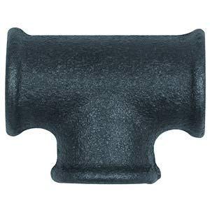 T-stuk 130, 3 x Rp 2 i., gietijzer zwart, bedrijfstemperatuur -20 °C tot 300 °C, ISO 7-1
