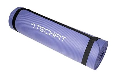 TechFit Fitness Professionele yogamat – ideaal voor gymnastiek thuis, vloeroefeningen, camping, stretching, pilates, 10 mm, paars