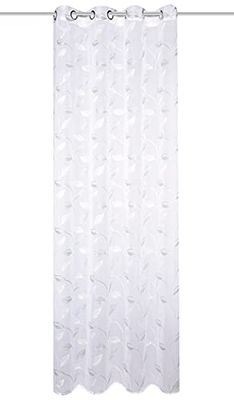 Home Fashion Renato 053320-6805 Rideau en Lin brodé avec Ourlet Vert 245 x 140 cm