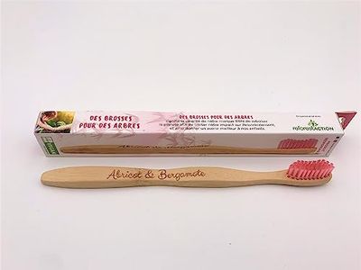 Brosse à dents en bambou - Compostable et recyclable - L'hygiène zéro déchet (Rose, Adulte)