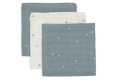 Jollein Spuugdoeken voor baby's, Twinkling, Sea Green, 3 stuks, 31 x 31 cm, 100% katoen, Oeko-Tex gecertificeerd