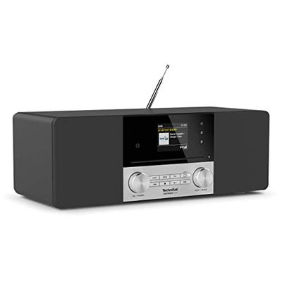 TechniSat DIGITRADIO 3 IR - Radio stéréo Dab - Système Compact (Dab+, FM, Lecteur CD, Bluetooth, Radio Internet, USB, Prise Casque, entrée AUX, Radio-réveil, 20 W RMS) Noir