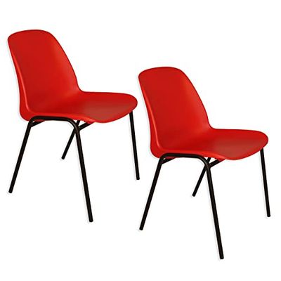 OFITURIA COM0523 stoel zonder wielen, polypropyleen, rood, 2 silla's
