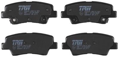 TRW GDB3537 Brake Pad Set of 4 for Toyota Corolla (_E18_) 2012-2018 Rear Axle and Other Vehicles