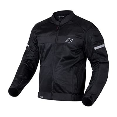 OZONE MOTO Dart Kurtka motocyklowa męska | Tekstylna | Ochraniacze łokci i barków Poziom 1 | Elementy odblaskowe | Panele wentylacyjne z mesh | 4 Kieszenie