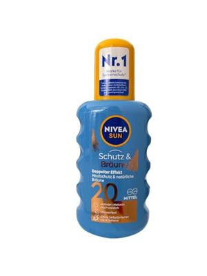 NIVEA SUN Spray aceite activador de bronceado Protect & Bronze FPS 20 (1 x 200 ml), aceite solar con protección UVA/UVB para un bronceado natural bronceado, protector solar bronceado