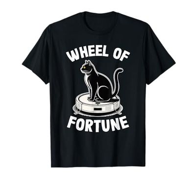 Wheel of Fortune Cat On Robot Vacuum Cleaner Cat T-Shirt