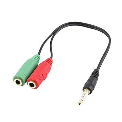 Glowster Câble audio Jack 3,5 mm mâle vers 2 prises jack 3,5 mm femelle, 0,15 m, idéal pour connecter plusieurs appareils audio.