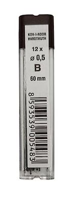 KOH-I-NOOR Fine Graphite Leads for 0.5mm Diameter 60mm B Mechanical Pencil