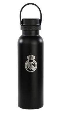 KINETICO SPAIN S.L.U. REAL MADRID 2. WYPOSAŻENIE 24/25 - Butelka termosu, butelka na wodę, stal nierdzewna, podwójna izolacja, gorący napój 12h i 24 godziny zimnego napoju, 7,3 x 25 cm, 600 ml,