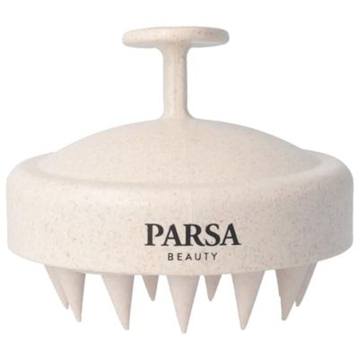 PARSA Nature Love Spazzola per shampoo in beige con paglia di grano – Spazzola massaggiante per cuoio capelluto per una pulizia delicata – Massaggiatore scalp per capelli – Spazzola ecologica per