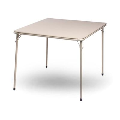 FurnitureR Camel Square Folding Table, Minimalist Design Dining Table, Sturdy Metal Frame and Upholstered Synthetic Leather Top, Modern Living Rooms, Portable for Casual Dining Or Workspace Use 86cm