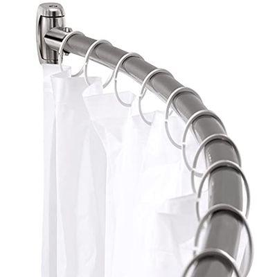 Chrsouly Tringle à rideau de douche incurvée réglable extra large de 106,7 à 188 cm, antirouille, en acier inoxydable de qualité supérieure, pour salle de bain, à percer