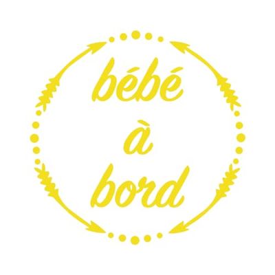 Ambiance Sticker Autocollant de Voiture Bébé à Bord Jaune Canari - H15 x L15 cm