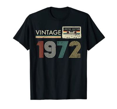 Classic 1972 Vintage Compleanno Cassetta Est 1972 Edizione Maglietta