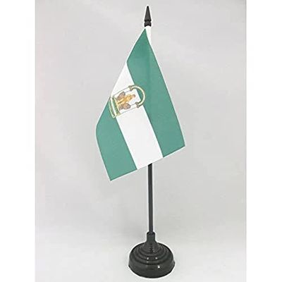 AZ FLAG Bandera de Mesa de ANDALUCÍA 15x10cm - BANDERINA de DESPACHO ANDALUZA 10 x 15 cm