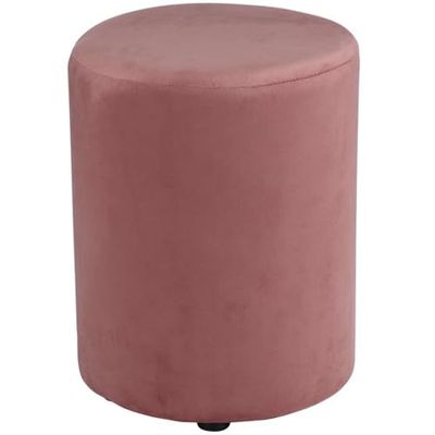 Arti Casa Poef Rond Velvet - Ronde Velvet Poef 28x36 cm - Compacte Fauteuil of Kruk - Poef Voor Woonkamer en Slaapkamer - Roze