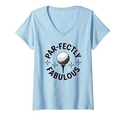 Donna Cute Golf Life - Golfista da donna, per vacanze estive Maglietta con Collo a V