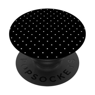Cute Black White Tiny Polka Dot Minimalist Aesthetics Design PopSockets Adhesive PopGrip