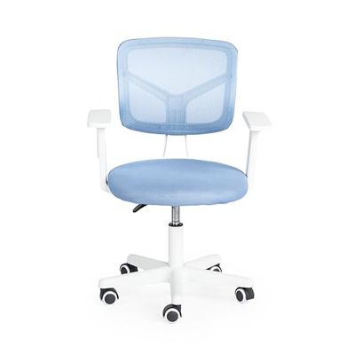 FurnitureR Home Office stoel ergonomisch verstelbare hoogte draaibare computer Executive stoel bureaustoel met armleuningen voor thuiskantoor werkkamer, blauw
