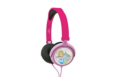 Lexibook Disney Princesa Rapunzel stereo koptelefoon, kindvriendelijke kracht, opvouwbaar en instelbaar, roze/zwart, HP010DP