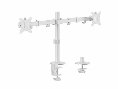 Equip Soporte de Mesa para 2 Pantallas 17"-32" Brazo Inclinable y Giratorio 100x100 mm 360 Blanco