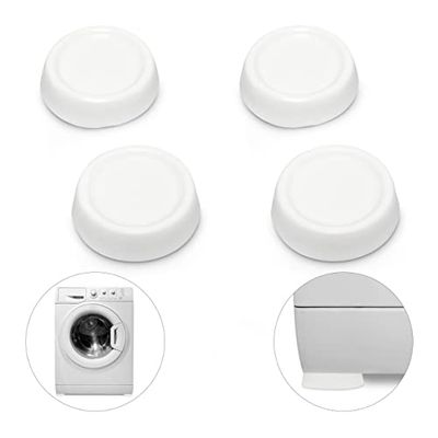Relaxdays Anti-Vibration Pads for Washing Machine, Dryer, Dishwasher White PVC (Pack of 4), 4er Pack