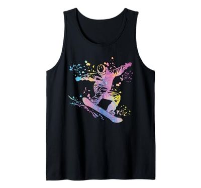 Snowboarder Snowboard Colorato Snowboard Canotta