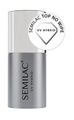 Semilac Vernis à ongles semi-permanent, top no wipe, 7 ml