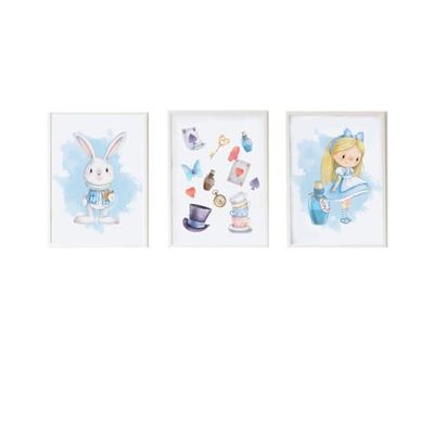 Crochetts Set van 3 foto's, Alice, 33 x 43 x 2 cm, hazenhoed voor meisjes, 3-delig