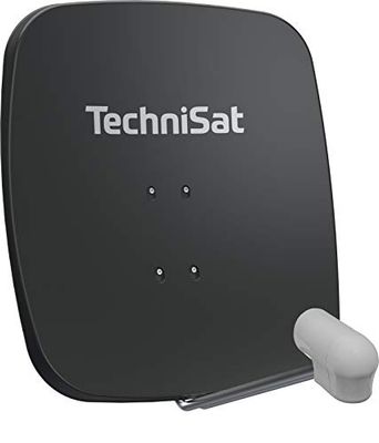TechniSat SATMAN 65 PLUS - Satellietschotel voor 2 gebruikers (65 cm satellietspiegel met mastbeugel en UNYSAT Twin-LNB in weersbestendige behuizing) grijs